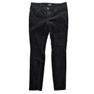 LOFT Corduroy Modern Skinny Pants Womens Black 5 Pocket Stretch Size 0P